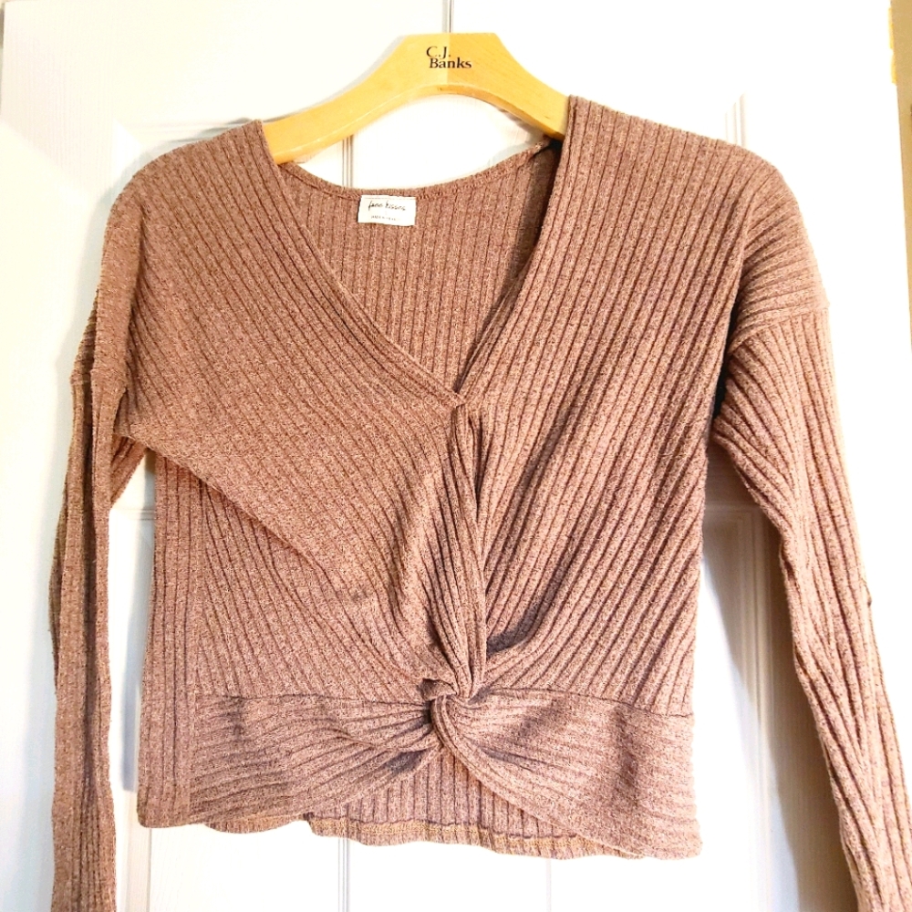 Brown sweater blouse